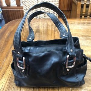 Vintage Fossil Black Leather Handbag